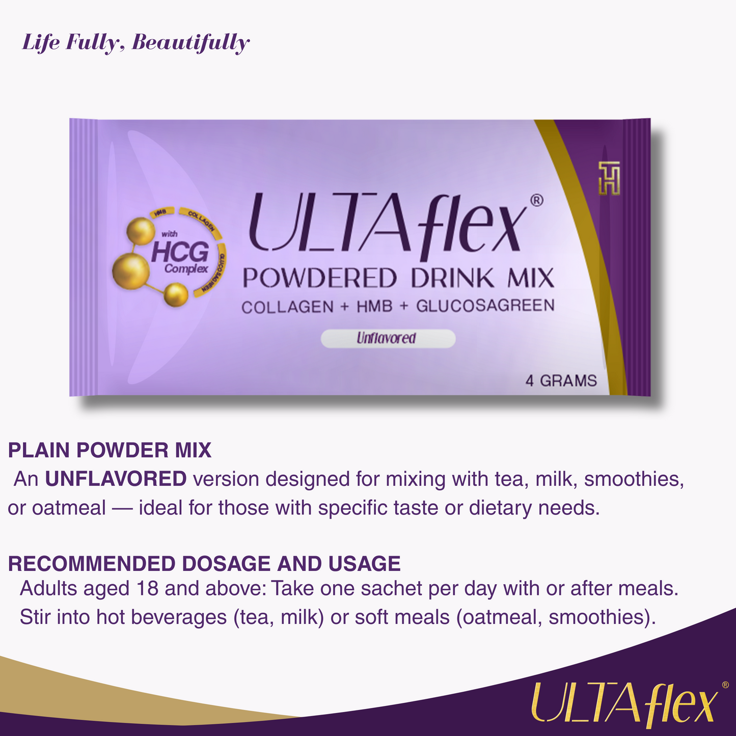 ULTAFLEX® Powdered Drink Mix (Unflavored) Trial Pack 3's
