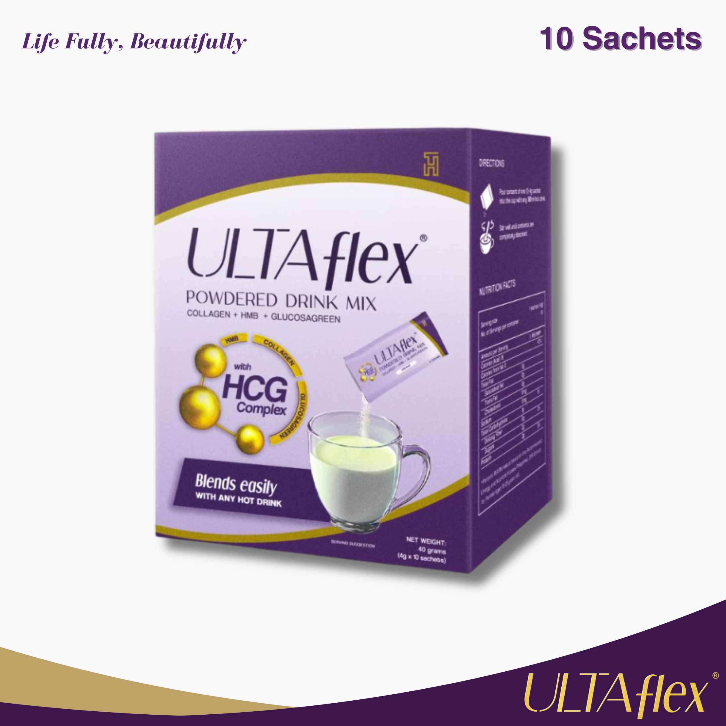 ULTAFLEX® Powdered Drink Mix (Unflavored) 10's Collagen + HMB + Glucos ...